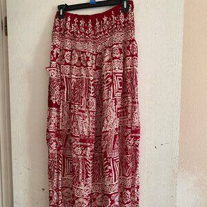 Harem Women's Bohemian Smocked Pants Harem Clothing Hippy Boho Red Size XL